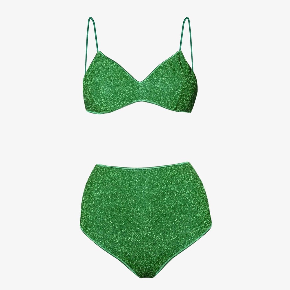 Oseree Lumiére High Waisted Emerald Bikini